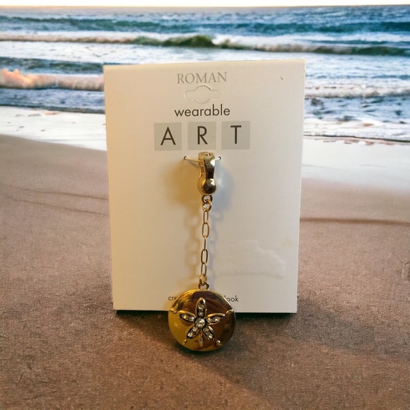 Roman Jewelry Roman Wearable Art Sand Dollar Rhinestones And Gold